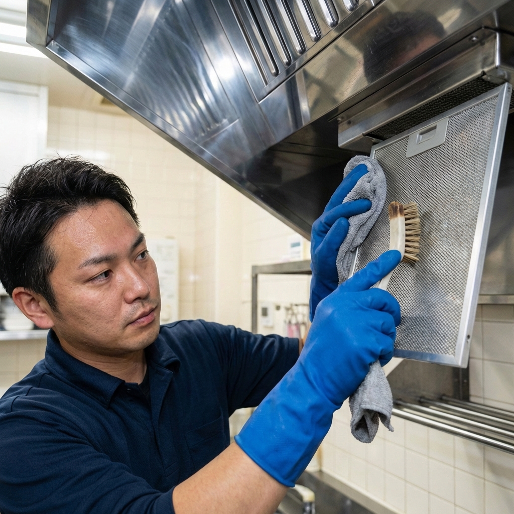 換気扇の油汚れがひどい